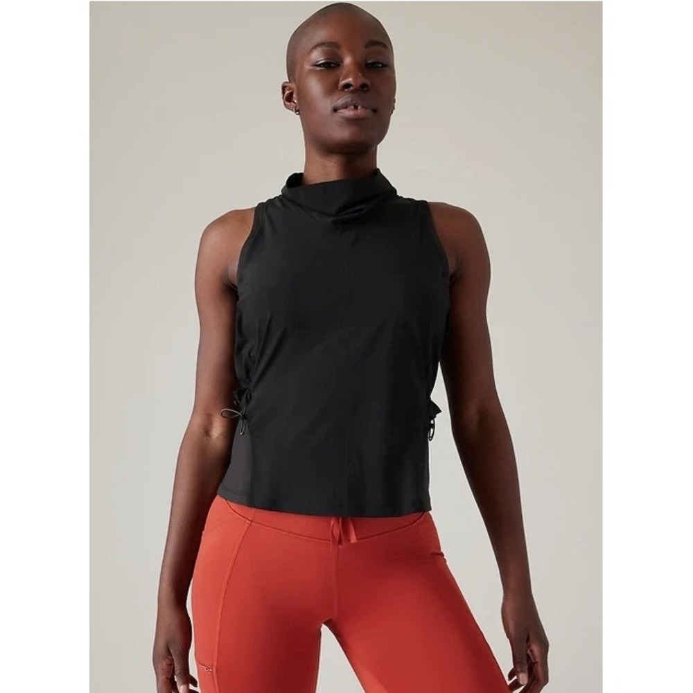 Athleta Venture Out Tank Top Womens XS Black Workout Outdoors Quick Dry Wicking